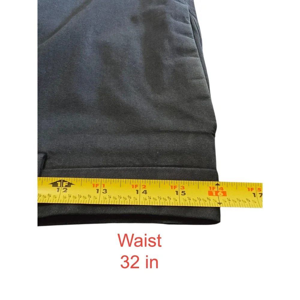 Banana Republic Vintage Straight Leg Cotton Blend Dress Pants In Black Sz 32x31
